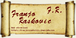 Franjo Rašković vizit kartica